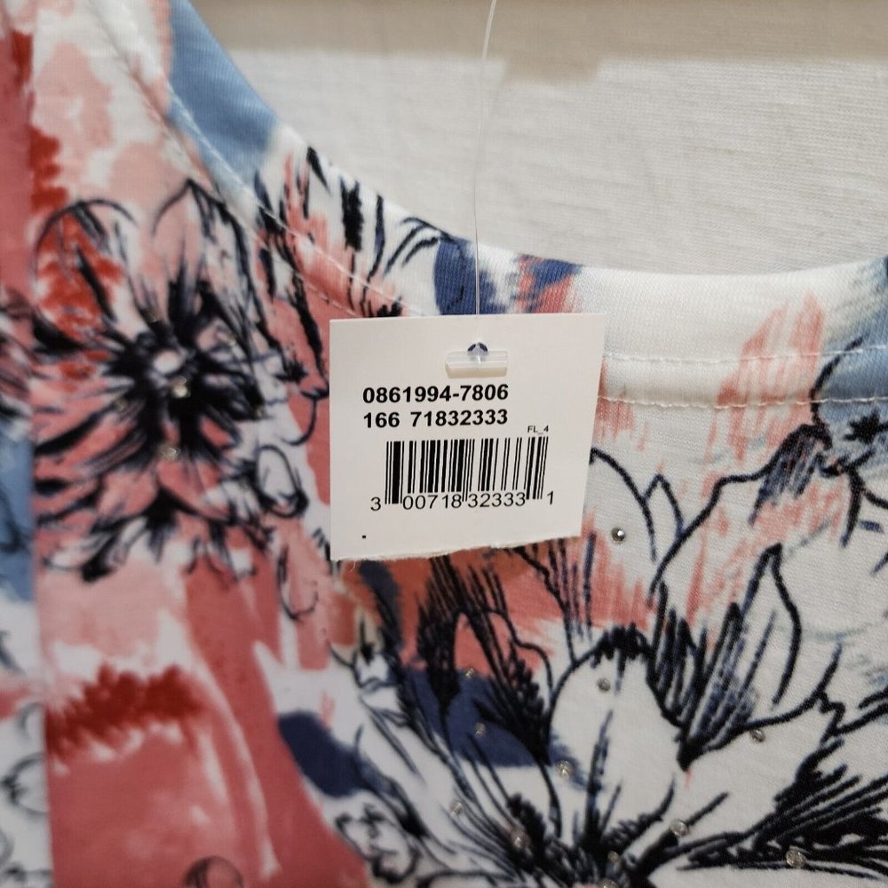 NEW Stem & Vine Womens Short Sleeve Round Neck Tee Shirt Top Floral Plus Size 1X - Picture 7 of 10